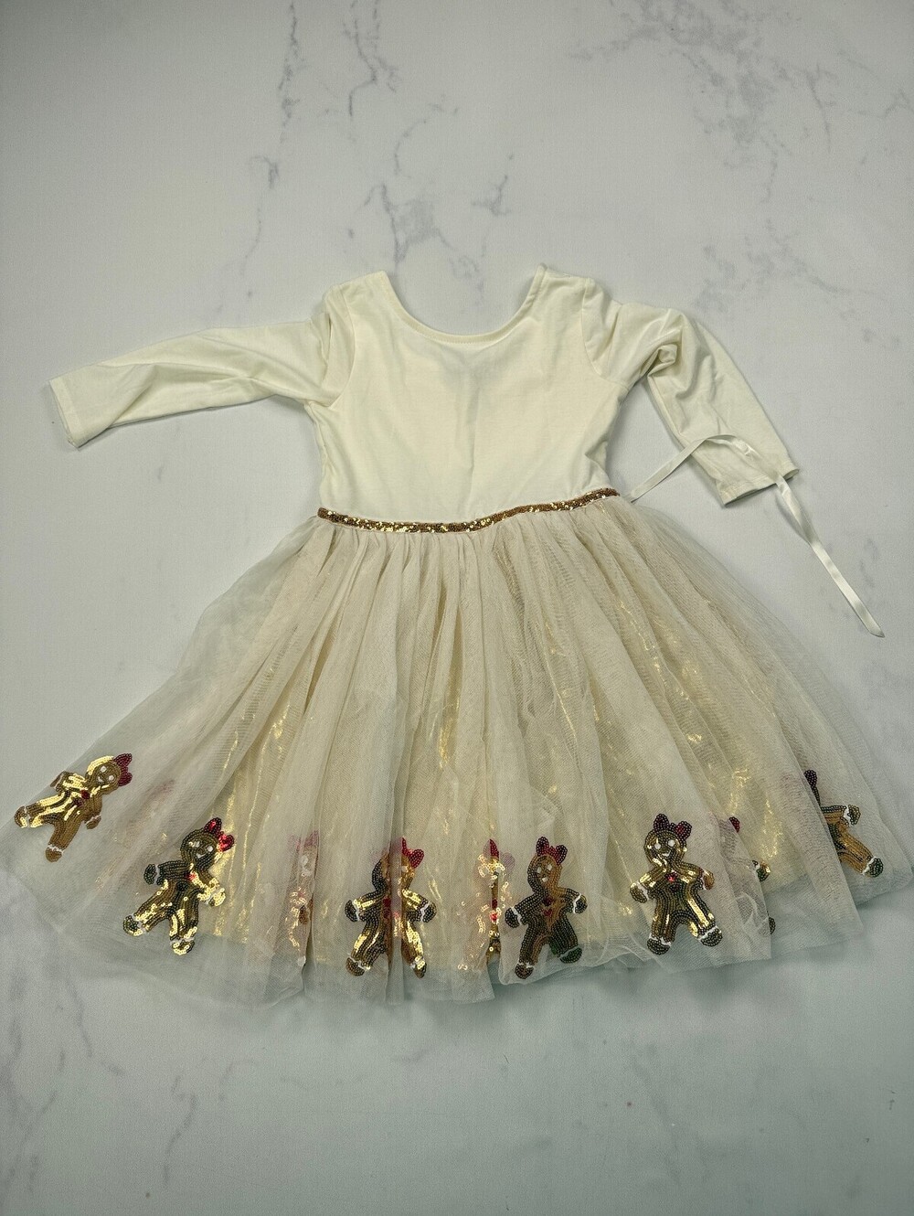Zunie Babydoll Dress Cream 2010s Statement Piece - Girls 7